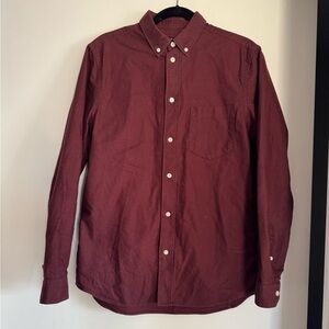 H&M Deep Red Casual Button Down Shirt